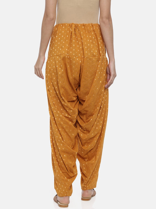 Souchii Tan Banarasi Thread Design Regular-Fit High-Rise Patiala | Swadesiicart