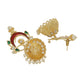 Shoshaa Gold-Polished & Red Enamelled Classic Jhumkas | Swadesiicart
