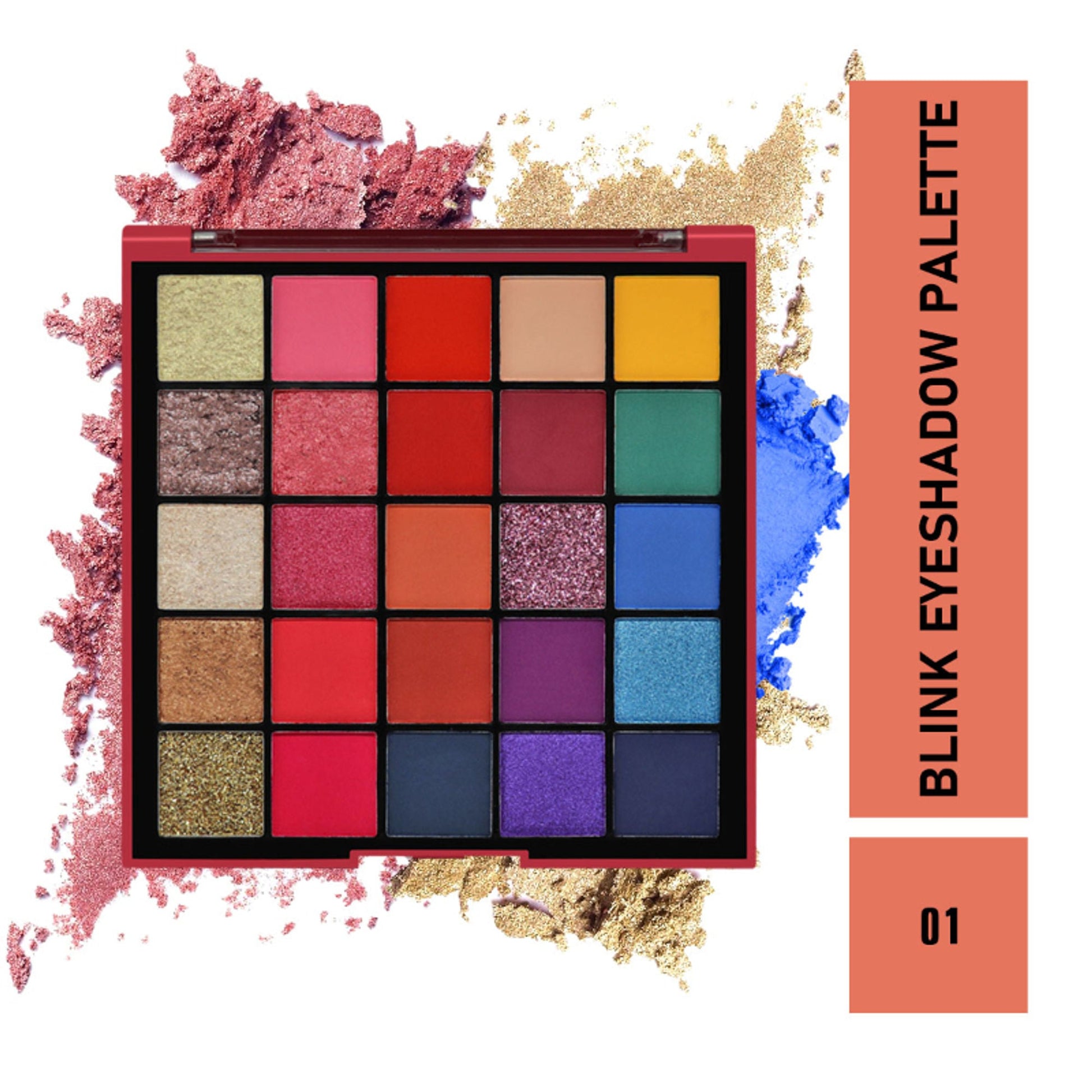 Matt Look 25 Colors Blink Eyeshadow Palette - 01 - Swadesiicart