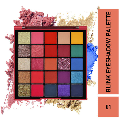 Matt Look 25 Colors Blink Eyeshadow Palette - 01 - Swadesiicart