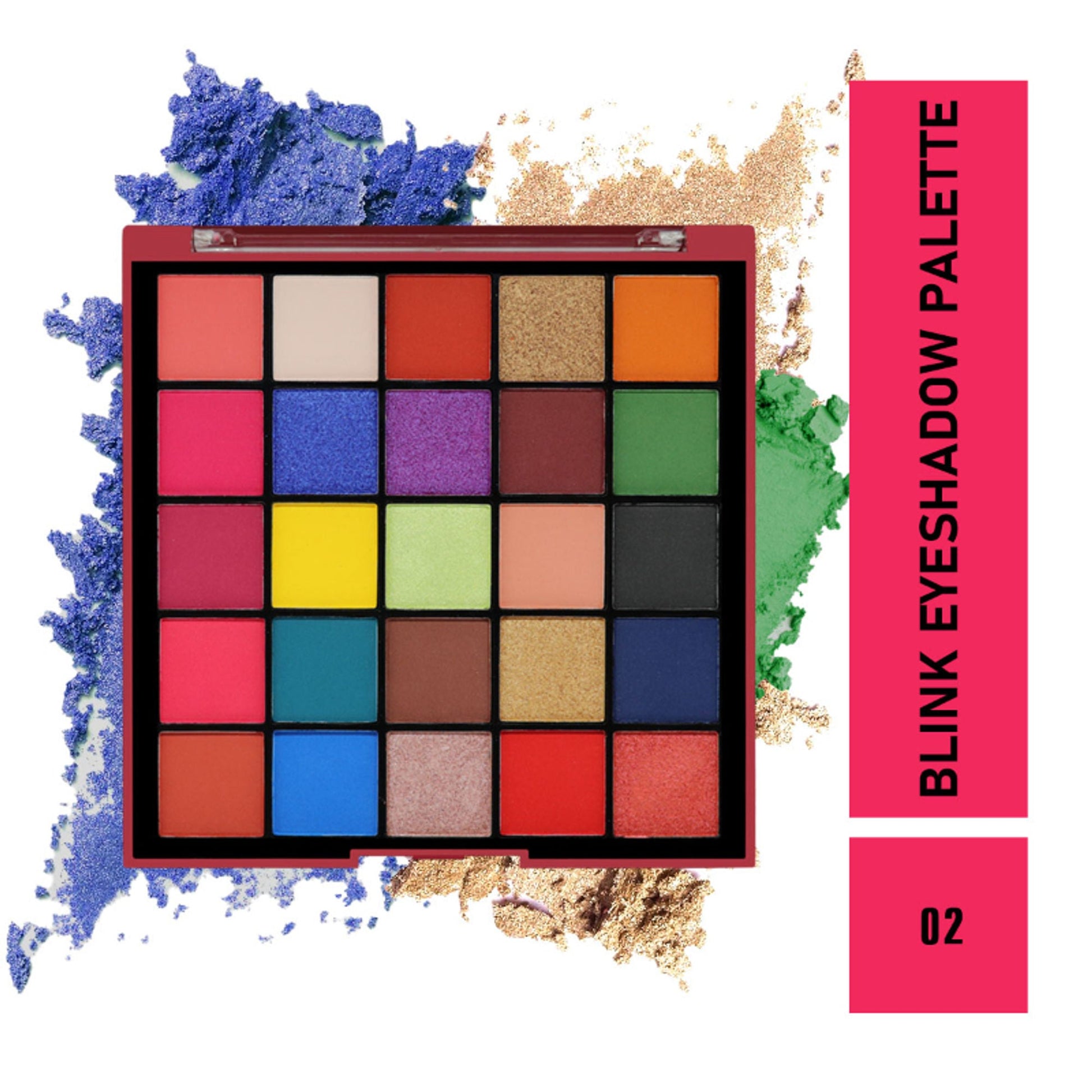 Matt Look 25 Colors Blink Eyeshadow Palette - 02 - Swadesiicart