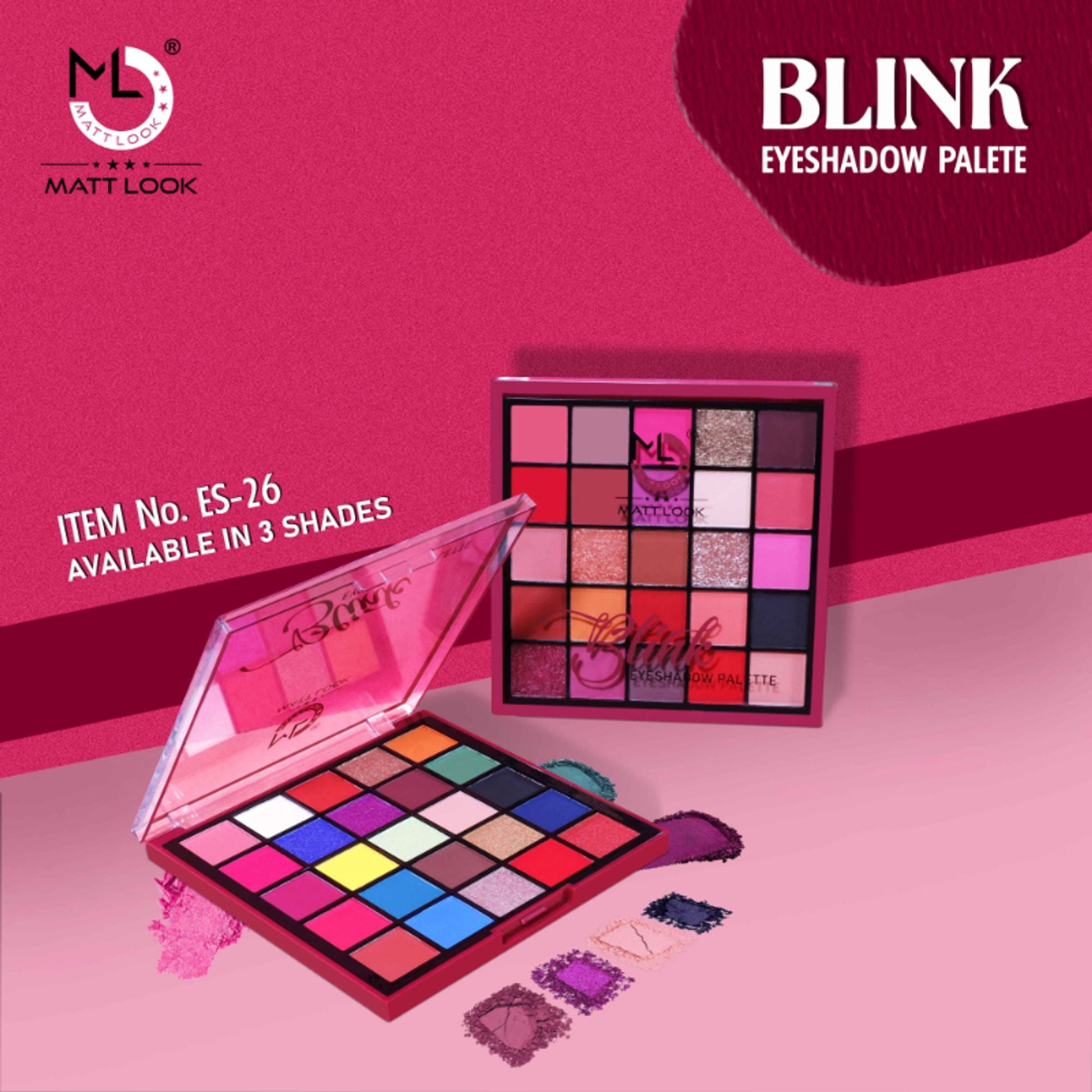 Matt Look 25 Colors Blink Eyeshadow Palette - 02 - Swadesiicart
