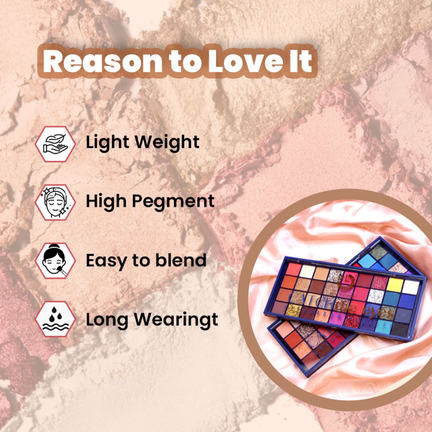 Matt Look 36 Colors Catch The Eyes Eyeshadow Palette - 02 - Swadesiicart