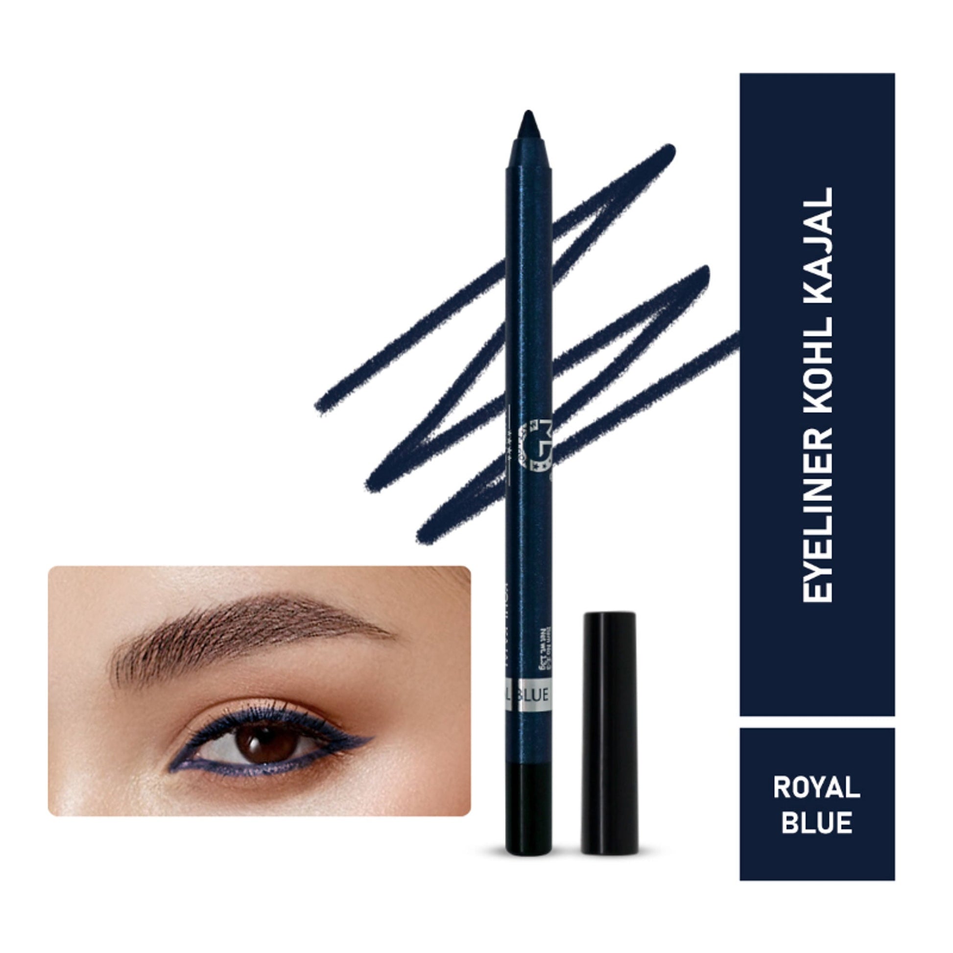 Matt Look Single Stroke Eyeliner Kohl Kajal - Royal Blue - Swadesiicart