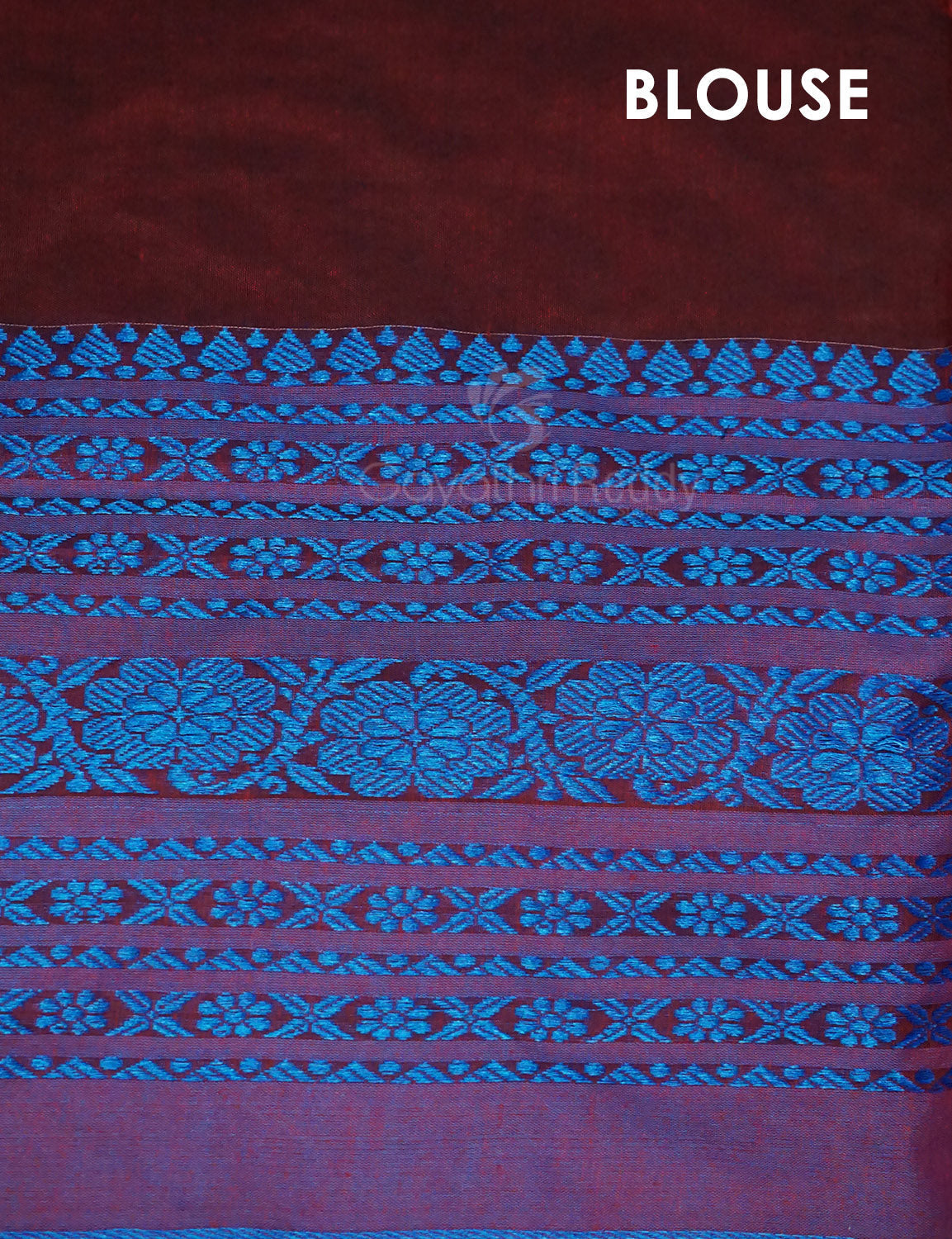 Maroon And Ink Blue Colour Pure Kadi Cotton Saree By Gayathri Reddy Designer Studio | Swadesiicart