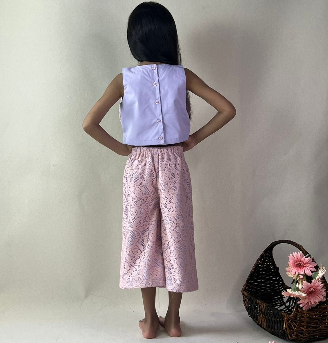 ArthLife Lavender And Pink Bow Co-Ord Set - Swadesiicart