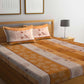 BOMBAY DYEING Beige & Yellow Printed Cotton 104 TC King Bedsheet With 2 Pillow Covers - Swadesiicart