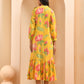 Vaasva Women Floral Printed Lemon Dress | Swadesiicart