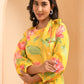 Vaasva Women Floral Printed Lemon Dress | Swadesiicart