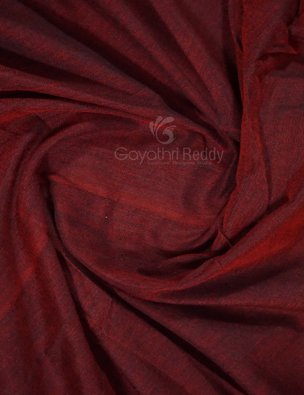 Maroon And Ink Blue Colour Pure Kadi Cotton Saree By Gayathri Reddy Designer Studio | Swadesiicart