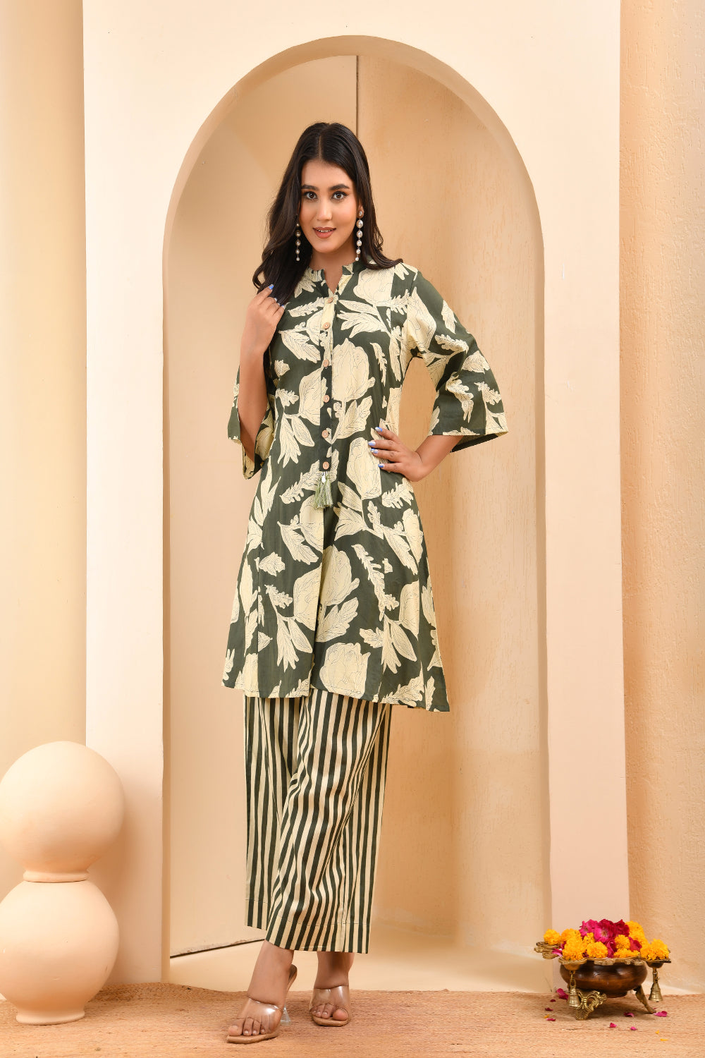 Vaasva Women Floral Aline Printed Cord Set - Swadesiicart