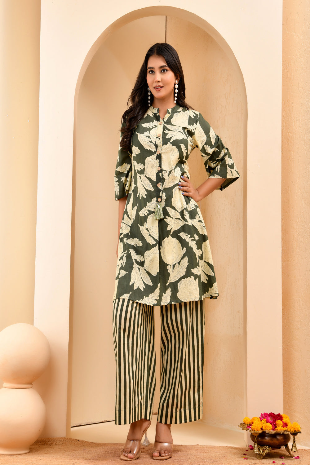 Vaasva Women Floral Aline Printed Cord Set - Swadesiicart