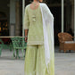 Juniper Women's Lime Green Cambric Floral Print Kurta Sharara Sets | Swadesiicart
