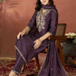The52 Wine Women's Gorgeous Vichitra Fabric Embroidered Work Straight Kurta Pant and Dupatta Set - Swadesiicart