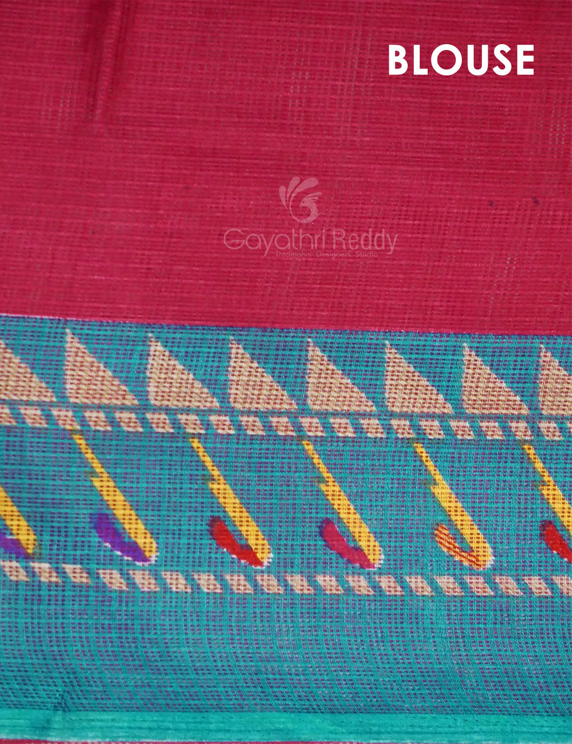 Rani Pink Colored with Buttes Semi Silk Kota Saree By Gayathri Reddy Designer Studio | Swadesiicart