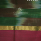 Dual Shades of Maroon And Brown Mangalagiri Ikkat Cotton Saree By Gayathri Reddy Designer Studio | Swadesiicart