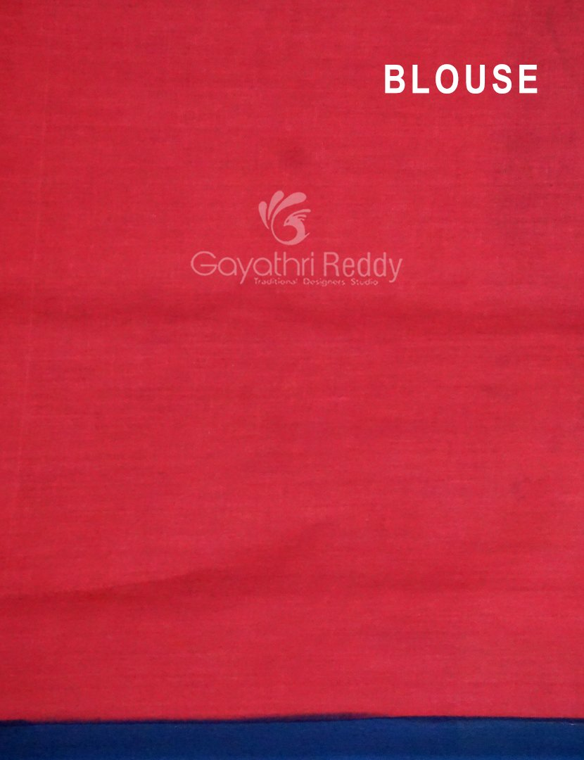 Block Print Indigo Blue Coloured Mulmul Cotton Saree By Gayathri Reddy Designer Studio | Swadesiicart
