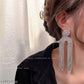 Tehzeeb Creations Women's Long Tassel Stud Earring Healing Crystal | Swadesiicart