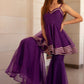 Pomcha Jaipur Masakali Purple Organza Sharara Set | Swadesiicart