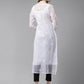 ADA Women White & Black Chikankari Embroidered Handloom Kurta & Slip with Churidar | Swadesiicart
