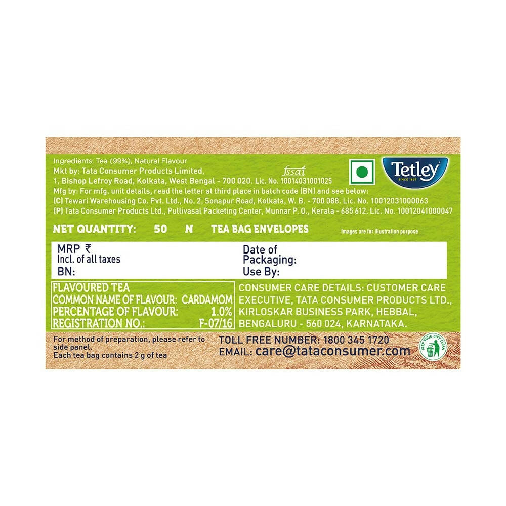 Tetley Elaichi Flavoured Chai - Black Tea, Every Sip Will Awaken Your Senses - Swadesiicart