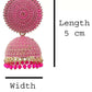 Mominos Fashion Joharkamal Gold-Polished Meenakari Jhumkas For Women & Girls (Magenta) - Swadesiicart