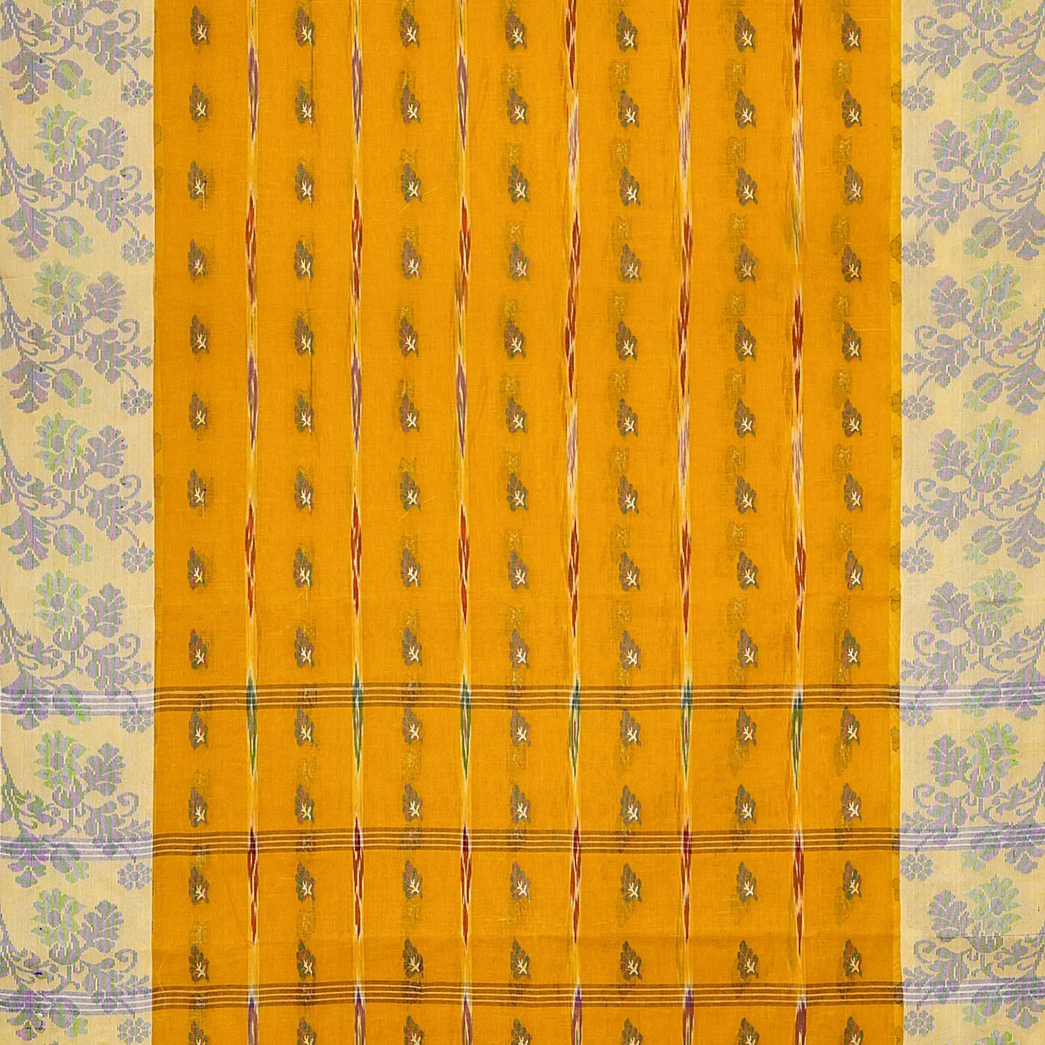 Exclusive Collection 100% Pure Cotton Yellow Tant Saree With Hand Weaving Work - Swadesiicart