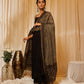InWeave Women's Black Strappy Kurta Palazzo Set With Green Boota Dupatta - Swadesiicart