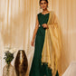 InWeave Bottle Green Skirt Top Set - Swadesiicart