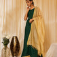 InWeave Bottle Green Skirt Top Set - Swadesiicart