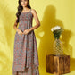 InWeave Women's Maroon Kalamkari Strappy Set - Swadesiicart