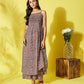 InWeave Women's Maroon Kalamkari Strappy Set - Swadesiicart