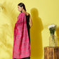 InWeave Women's Black Strappy Kurta Palazzo Set With Pink Bandhini Dupatta - Swadesiicart
