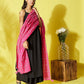 InWeave Women's Black Strappy Kurta Palazzo Set With Pink Bandhini Dupatta - Swadesiicart