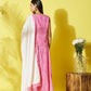 InWeave Pink Lehriya Top Set With Dupatta - Swadesiicart