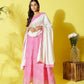 InWeave Pink Lehriya Top Set With Dupatta - Swadesiicart