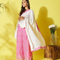 InWeave Pink Lehriya Top Set With Dupatta - Swadesiicart