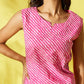 InWeave Pink Lehriya Top Set With Dupatta - Swadesiicart