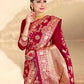 Vardha Ruby Pink Woven Banarasi Saree | Swadesiicart