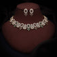 Tehzeeb Creations Gold-Polished Green And Maroon Colour Choker With Dangle Earrings - Swadesiicart