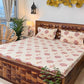 URBAN SPACE Divine White Ethnic Motifs 144 TC Cotton Queen Bedsheet & 2 Pillow Covers - Swadesiicart