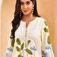 Vaasva Women White Placement Floral Printed Cord Set - Swadesiicart