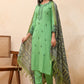 Vaasva Women Pista Embroidered Kurta Set With Solid Pants & Printed Dupatta | Swadesiicart