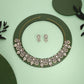 Tehzeeb Creations Gold-Polished White Colour Choker With Dangle Earrings - Swadesiicart