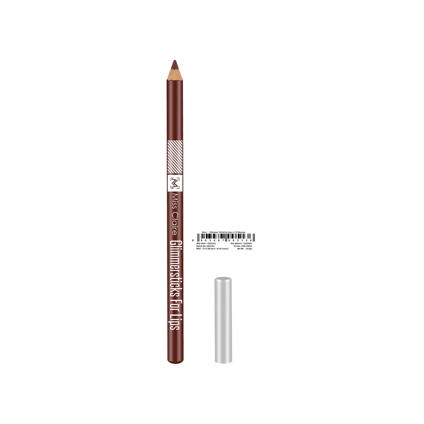 Miss Claire Glimmersticks For Lips - Maroon L-13 | Swadesiicart