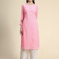 Kalini Paisley Embroidered Chikankari Straight Georgette Kurta | Swadesiicart
