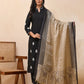 Vaasva Women Black Embroidered Suit Set | Swadesiicart