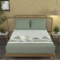 MYTRIDENT Green & White Ethnic Motifs Cotton 144 TC King Bedsheet With 2 Pillow Covers - Swadesiicart