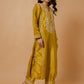 HOUSE OF KARI Floral Embroidered Silk Chikankari Kurta | Swadesiicart