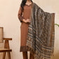 Vaasva Women Brown Embroidered Suit Set | Swadesiicart